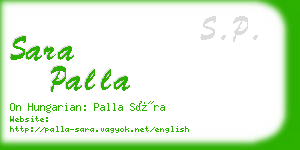 sara palla business card